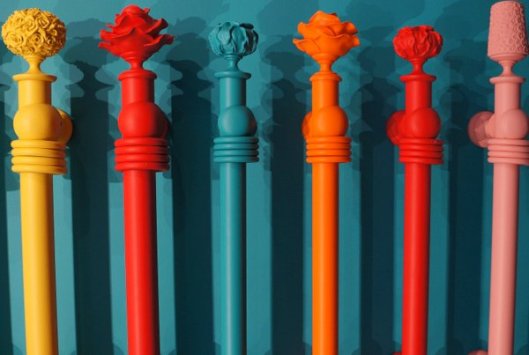Add interest to plain curtains by using neon curtain poles. These come in a range of different colours to co-ordinate with your decor. 