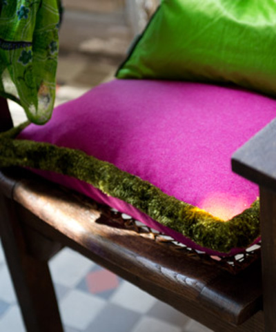 Designers Guild cheviot fabric. Felted wool in jewel bright colours